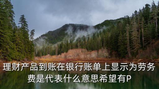 勞務(wù)費(fèi)是什么意思，理財(cái)產(chǎn)品到賬在銀行賬單上顯示為勞務(wù)費(fèi)是代表什么意思希望有P
