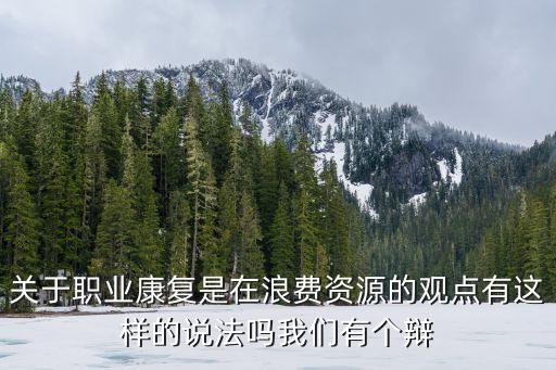 職業(yè)康復，關(guān)于職業(yè)康復是在浪費資源的觀點有這樣的說法嗎我們有個辯