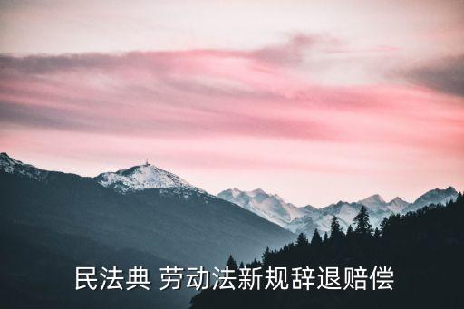 民法典 勞動(dòng)法新規(guī)辭退賠償