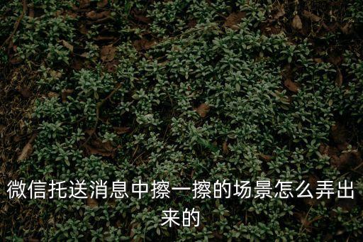 微信托送消息中擦一擦的場景怎么弄出來的