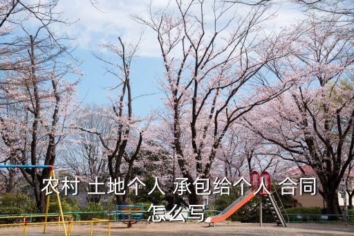  農(nóng)村 土地個(gè)人 承包給個(gè)人 合同怎么寫(xiě)