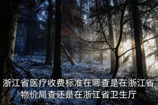 浙江省物價局，浙江省醫(yī)療收費(fèi)標(biāo)準(zhǔn)在哪查是在浙江省物價局查還是在浙江省衛(wèi)生廳