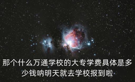 那個(gè)什么萬通學(xué)校的大專學(xué)費(fèi)具體是多少錢吶明天就去學(xué)校報(bào)到啦