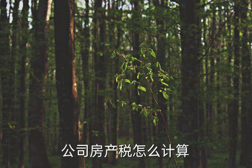 公司房產(chǎn)稅怎么計(jì)算