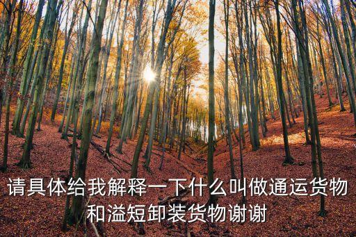 請具體給我解釋一下什么叫做通運貨物和溢短卸裝貨物謝謝