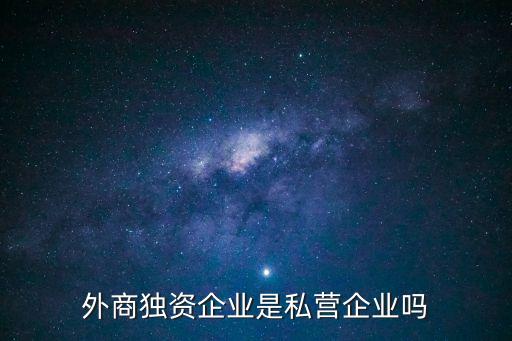 外商獨(dú)資企業(yè)是私營企業(yè)嗎
