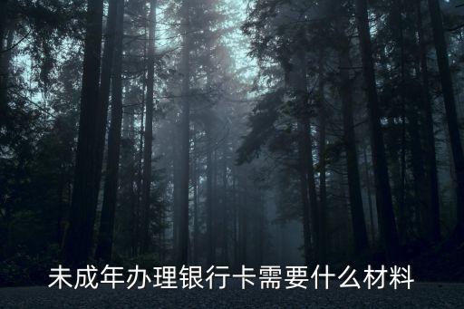 未成年辦理銀行卡需要什么材料
