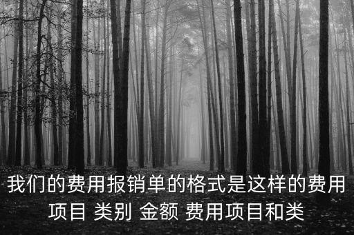 我們的費(fèi)用報(bào)銷(xiāo)單的格式是這樣的費(fèi)用項(xiàng)目 類(lèi)別 金額 費(fèi)用項(xiàng)目和類(lèi)