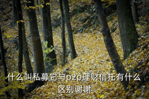 什么叫私募它與p2p理財信托有什么區(qū)別謝謝