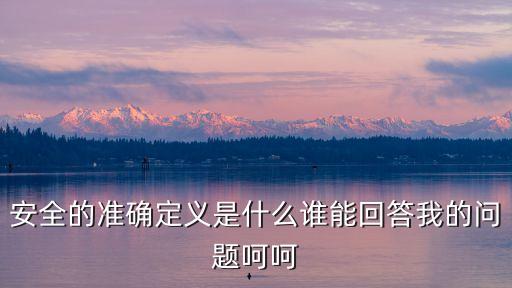 安全的準(zhǔn)確定義是什么誰能回答我的問題呵呵