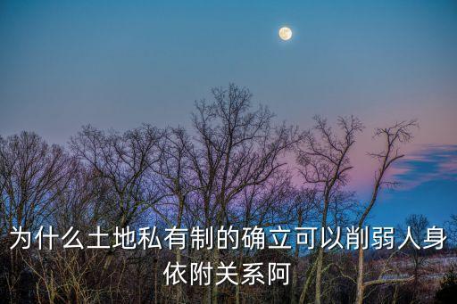 為什么土地私有制的確立可以削弱人身依附關(guān)系阿
