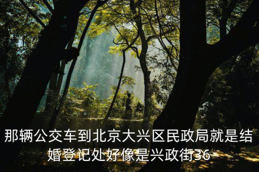 那輛公交車到北京大興區(qū)民政局就是結(jié)婚登記處好像是興政街36