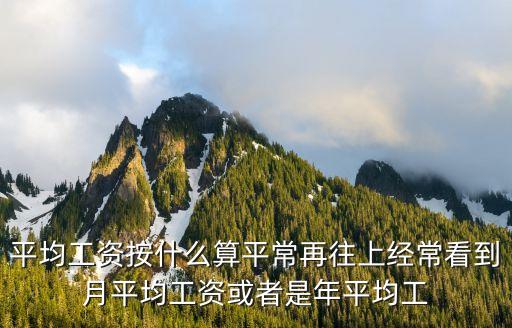 平均工資按什么算平常再往上經(jīng)常看到月平均工資或者是年平均工