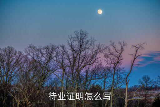 待業(yè)證明怎么寫