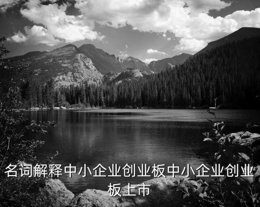 名詞解釋中小企業(yè)創(chuàng)業(yè)板中小企業(yè)創(chuàng)業(yè)板上市