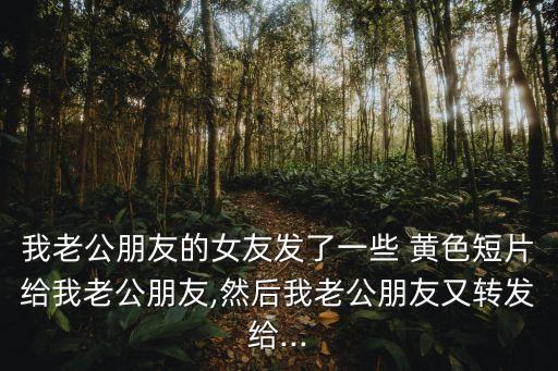 我老公朋友的女友發(fā)了一些 黃色短片給我老公朋友,然后我老公朋友又轉(zhuǎn)發(fā)給...