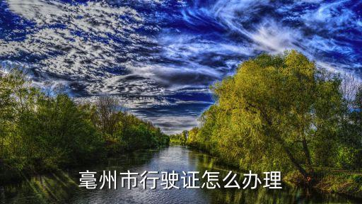 毫州市行駛證怎么辦理