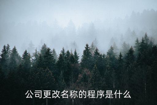 公司更改名稱的程序是什么
