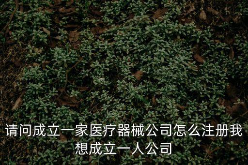 請問成立一家醫(yī)療器械公司怎么注冊我想成立一人公司