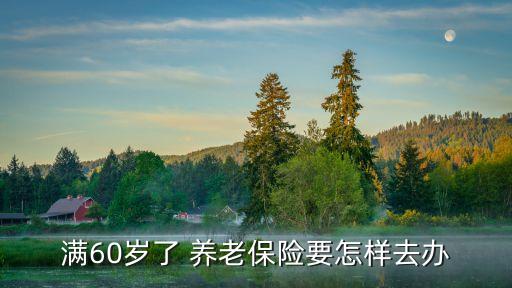 滿60歲了 養(yǎng)老保險(xiǎn)要怎樣去辦