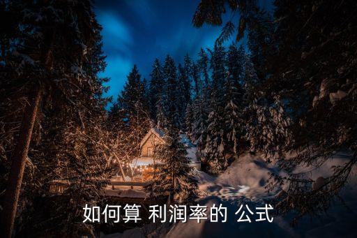 如何算 利潤(rùn)率的 公式