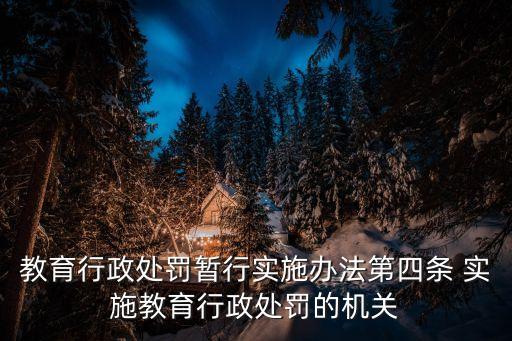 教育行政處罰暫行實施辦法第四條 實施教育行政處罰的機關