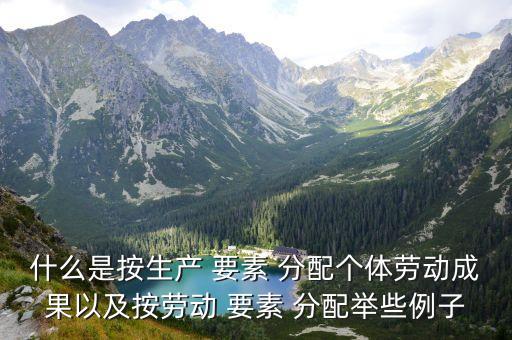 按要素分配,按技術(shù)要素分配