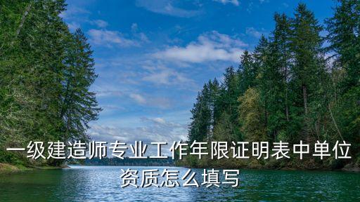一級(jí)建造師專業(yè)工作年限證明表中單位資質(zhì)怎么填寫