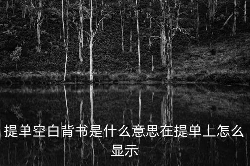 提單背書，請(qǐng)問(wèn)什么是提單背書