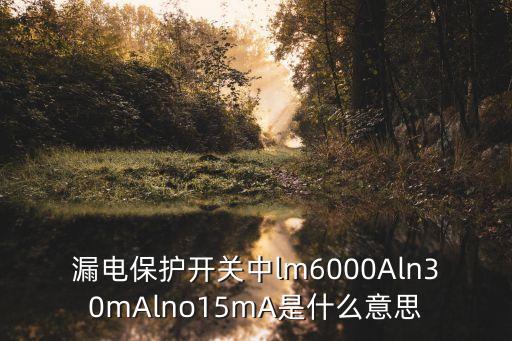 漏電保護開關(guān)中l(wèi)m6000Aln30mAlno15mA是什么意思