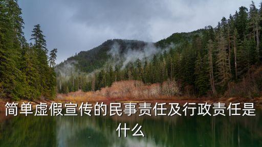 簡單虛假宣傳的民事責(zé)任及行政責(zé)任是什么