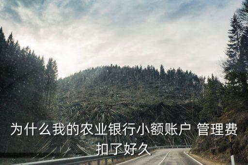 為什么我的農(nóng)業(yè)銀行小額賬戶 管理費扣了好久