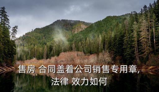  售房 合同蓋著公司銷售專用章, 法律 效力如何