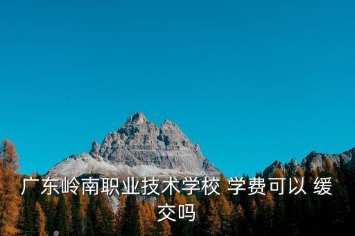 廣東嶺南職業(yè)技術(shù)學(xué)校 學(xué)費(fèi)可以 緩交嗎