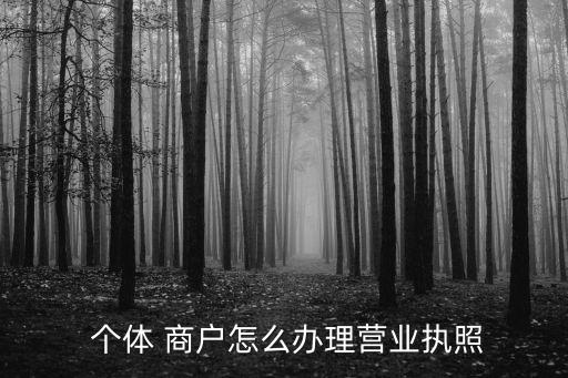 個(gè)體商戶
