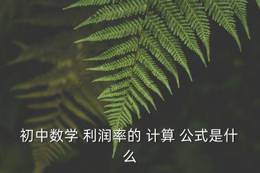 利潤率計算公式,成本利潤率計算公式