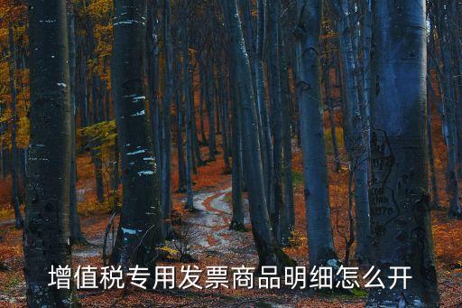 增值稅專用發(fā)票商品明細(xì)怎么開