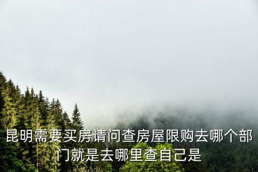 房產(chǎn)限購，昆明需要買房請問查房屋限購去哪個部門就是去哪里查自己是