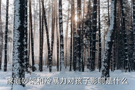 家庭吵架和冷暴力對孩子影響是什么