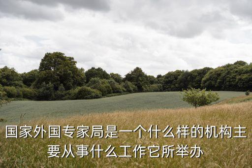 國家外國專家局是一個什么樣的機構(gòu)主要從事什么工作它所舉辦