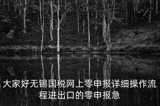 大家好無錫國稅網(wǎng)上零申報詳細操作流程進出口的零申報急