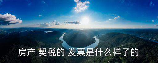 契稅發(fā)票