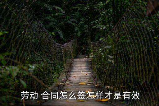  勞動 合同怎么簽怎樣才是有效
