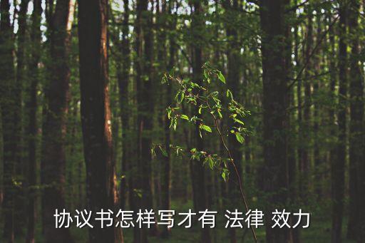 協(xié)議書怎樣寫才有 法律 效力