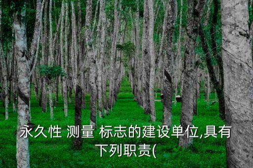 測量標(biāo)志,損毀擅自移動永久性測量標(biāo)志