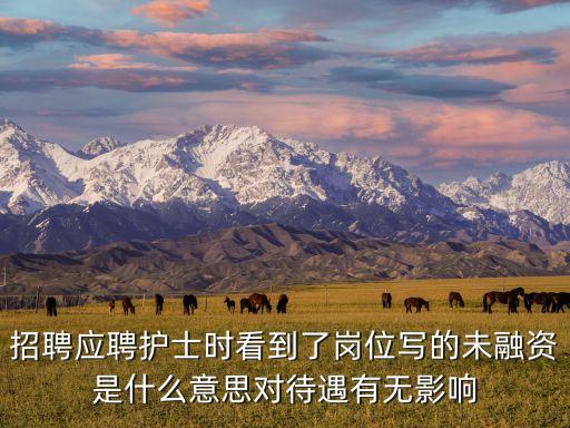招聘應聘護士時看到了崗位寫的未融資是什么意思對待遇有無影響