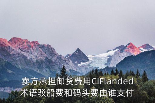 賣方承擔卸貨費用CIFlanded術(shù)語駁船費和碼頭費由誰支付