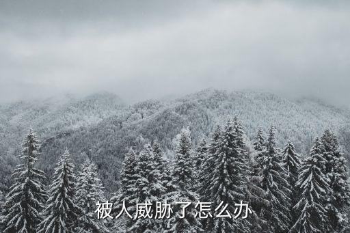 被威脅了怎么辦，被人威脅了怎么辦
