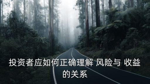 投資者應(yīng)如何正確理解 風(fēng)險與 收益的關(guān)系