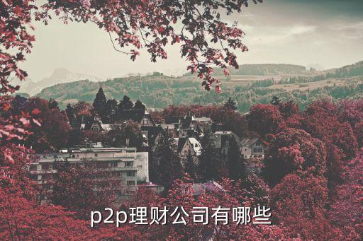 p2p理財公司有哪些